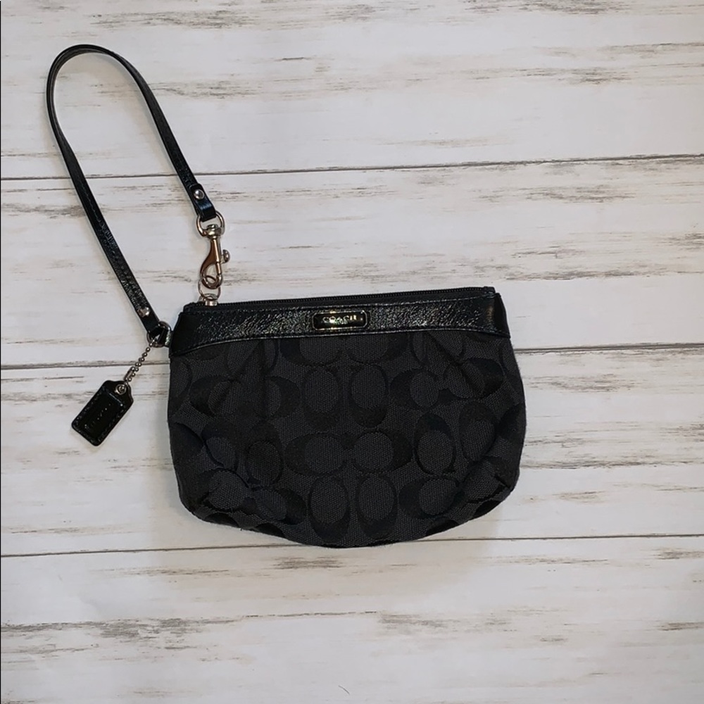 Coach Black Signature Wristlet